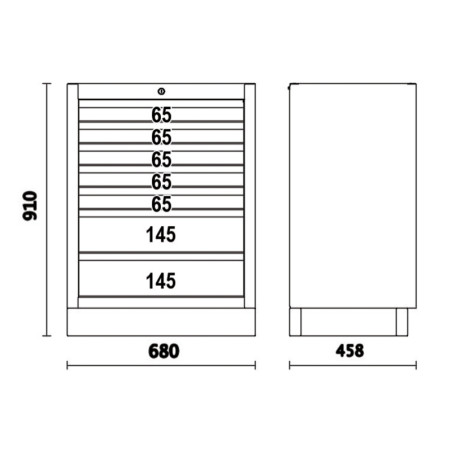 Module fixe Beta 7 tiroirs gris atelier outillage