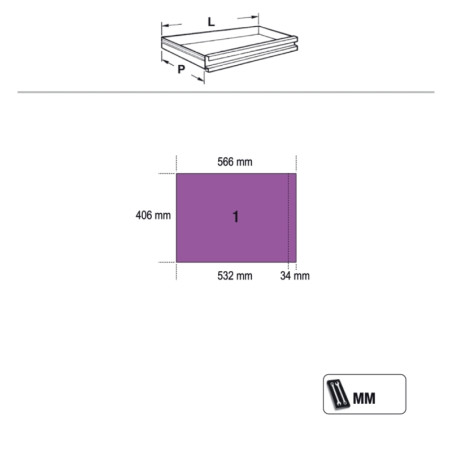 Module fixe Beta 7 tiroirs gris atelier outillage