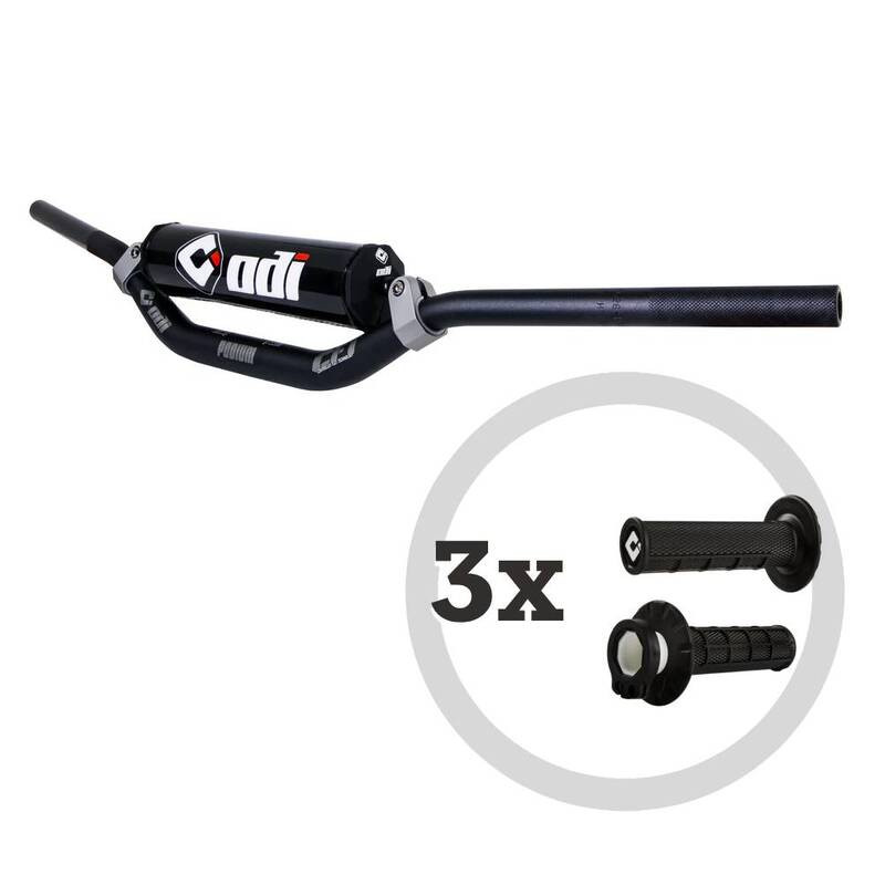 Kit guidon ODI CFT Podium MX + 3 paires de poignées MX V2 Lock-On semi-gauffrées