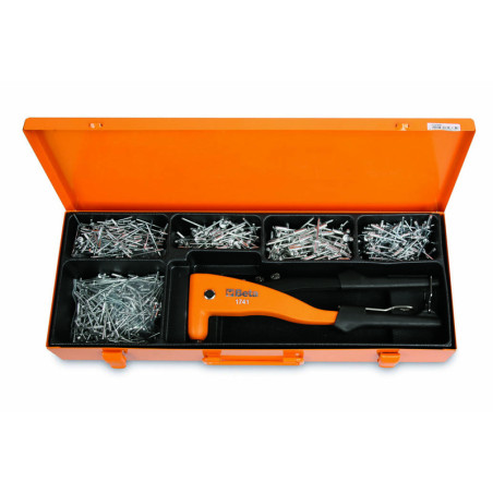 Pince à riveter Beta Tools avec assortiment 700 rivets aluminium