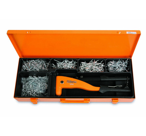 Pince à riveter Beta Tools avec assortiment 700 rivets aluminium
