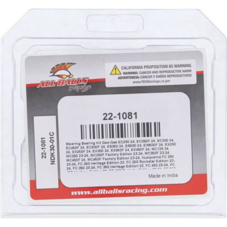 Kit roulements de colonne de direction ALL BALLS 125 / 250 / 350/ 450 SX / SX-F / TC / FC / MC / MC-F