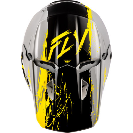 Casque enfant FLY RACING Kinetic Drip Taille YL - gris/noir/jaune