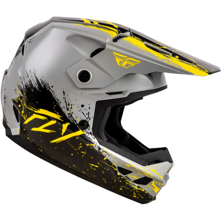 Casque enfant FLY RACING Kinetic Drip Taille YL - gris/noir/jaune