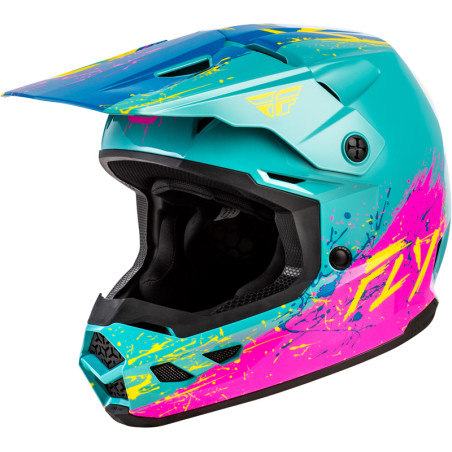 Casque enfant FLY RACING Kinetic Drip Taille YS - rouge/blanc/bleu