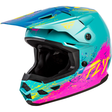 Casque enfant FLY RACING Kinetic Drip Taille YM - rouge/blanc/bleu