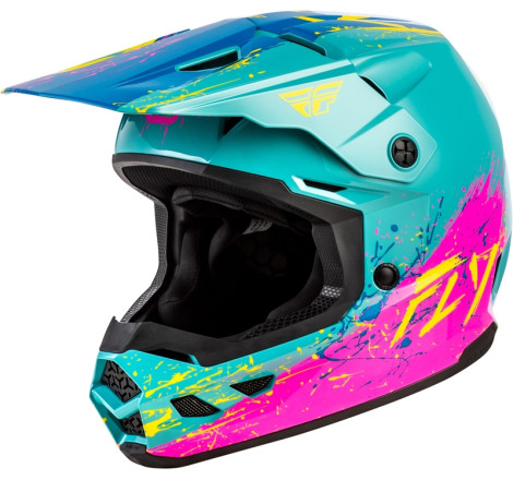 Casque enfant FLY RACING Kinetic Drip Taille YM - rouge/blanc/bleu
