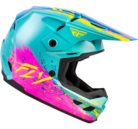 Casque enfant FLY RACING Kinetic Drip Taille YL - rouge/blanc/bleu