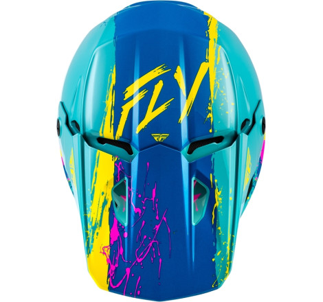 Casque enfant FLY RACING Kinetic Drip Taille YL - rouge/blanc/bleu