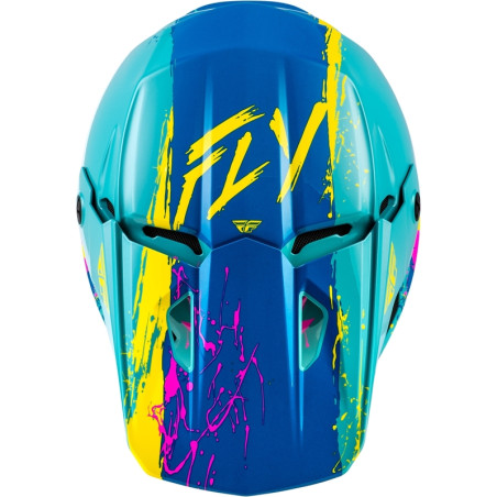 Casque enfant FLY RACING Kinetic Drip Taille YL - rouge/blanc/bleu