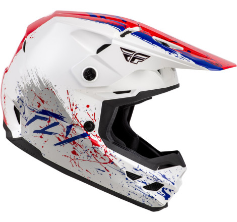 Casque enfant FLY RACING Kinetic Drip Taille YM - turquoise/rose/jaune