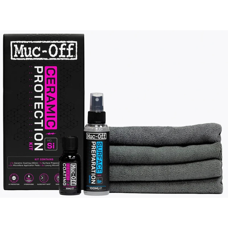 Kit de protection céramique Muc-Off 30ml - protection moto haute performance hydrophobe
