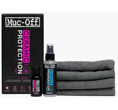Kit de protection céramique Muc-Off 30ml - protection moto haute performance hydrophobe