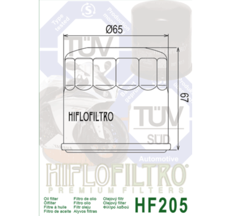Filtre à huile HIFLOFILTRO - HF205