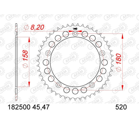 Kit chaîne AFAM 520XSR 15/43-114 - couronne standard