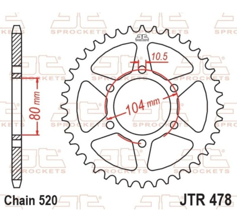 EK/JT Kit chaîne  520SRX2- 14/48-114 - Couronne acier standard