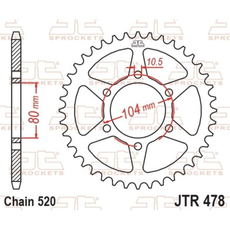 EK/JT Kit chaîne  520 SROZ2 - 14/48-114 - Couronne acier standard
