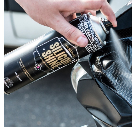 Spray de protection Muc-Off Motorcycle Silicon Shine 500ml x12 – Brillance, protection et finition premium moto