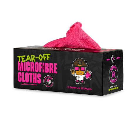 Lingettes microfibres Muc-Off Tear-Off - rouleau de 50 - nettoyage moto sans traces haute performance