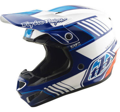 Casque TROY LEE DESIGNS GP Pro MIPS – Segment bleu/blanc, Taille XXL
