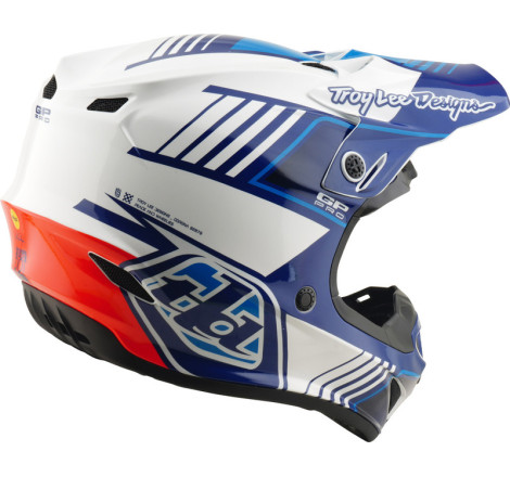 Casque TROY LEE DESIGNS GP Pro MIPS – Segment bleu/blanc, Taille XXL