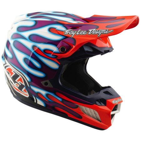 Casque TROY LEE DESIGNS SE5 Composite MIPS – Overspray violet/blanc, Taille XS