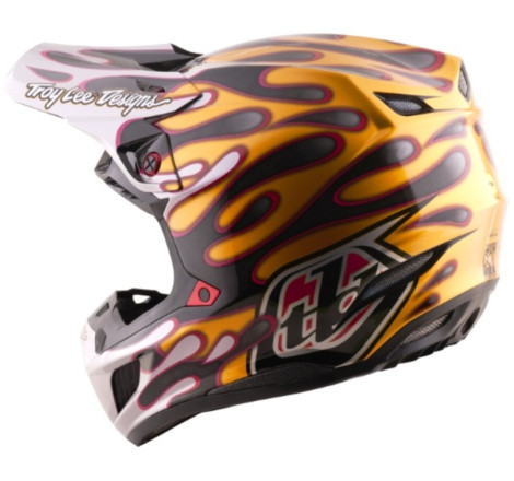 Casque TROY LEE DESIGNS SE5 Carbon MIPS – Overspray noir/or, Taille M,