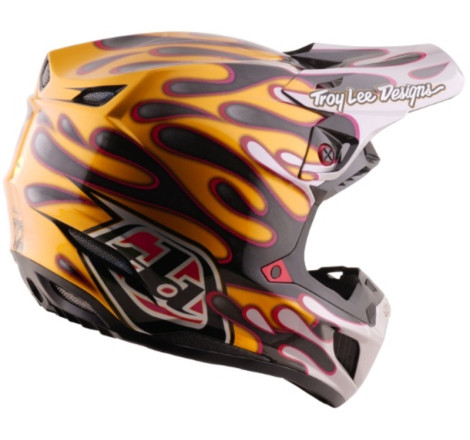 Casque TROY LEE DESIGNS SE5 Carbon MIPS – Overspray noir/or, Taille XS