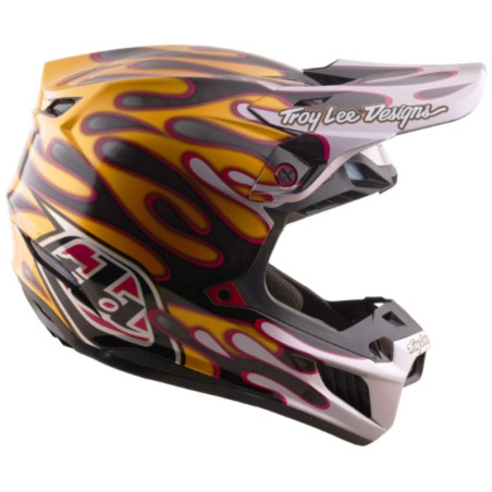 Casque TROY LEE DESIGNS SE5 Carbon MIPS – Overspray noir/or, Taille XS