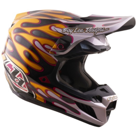 Casque TROY LEE DESIGNS SE5 Carbon MIPS – Overspray noir/or, Taille XS