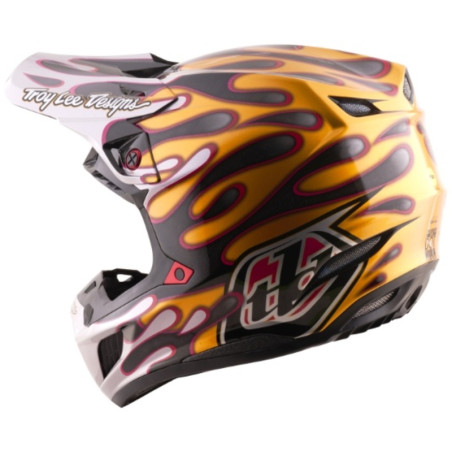 Casque TROY LEE DESIGNS SE5 Carbon MIPS – Overspray noir/or, Taille XXL, protection carbone premium