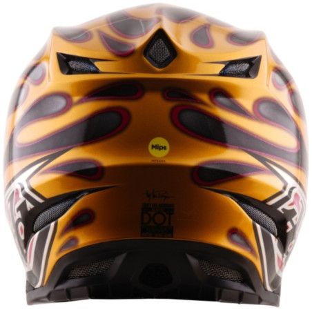 Casque TROY LEE DESIGNS SE5 Carbon MIPS – Overspray noir/or, Taille XXL, protection carbone premium