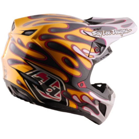 Casque TROY LEE DESIGNS SE5 Carbon MIPS – Overspray noir/or, Taille XXL, protection carbone premium