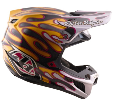 Casque TROY LEE DESIGNS SE5 Carbon MIPS – Overspray noir/or, Taille XXL, protection carbone premium