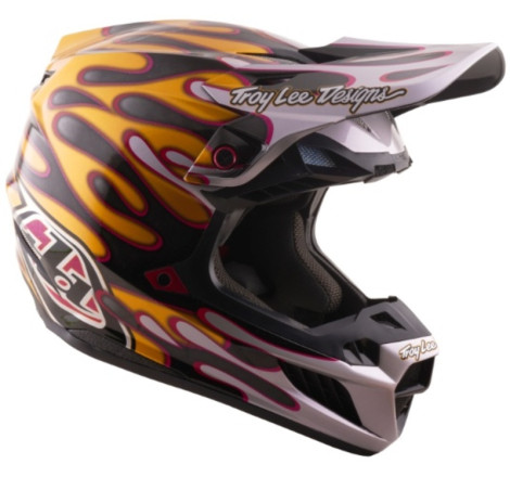 Casque TROY LEE DESIGNS SE5 Carbon MIPS – Overspray noir/or, Taille XXL, protection carbone premium