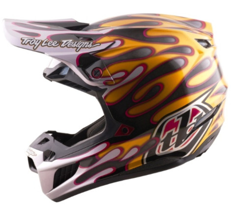 Casque TROY LEE DESIGNS SE5 Carbon MIPS – Overspray noir/or, Taille XXL, protection carbone premium
