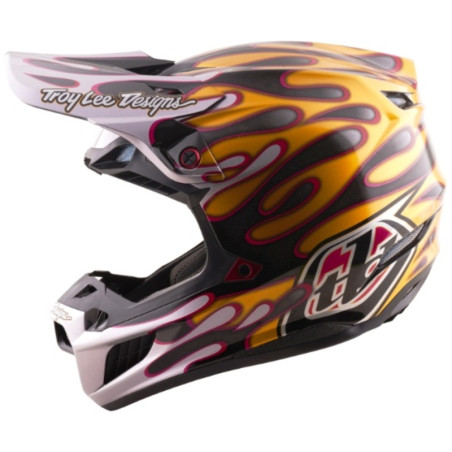 Casque TROY LEE DESIGNS SE5 Carbon MIPS – Overspray noir/or, Taille XXL, protection carbone premium