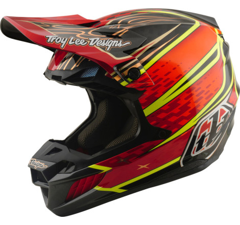 Casque TROY LEE DESIGNS SE5 Carbon MIPS – Wings rouge, Taille XL