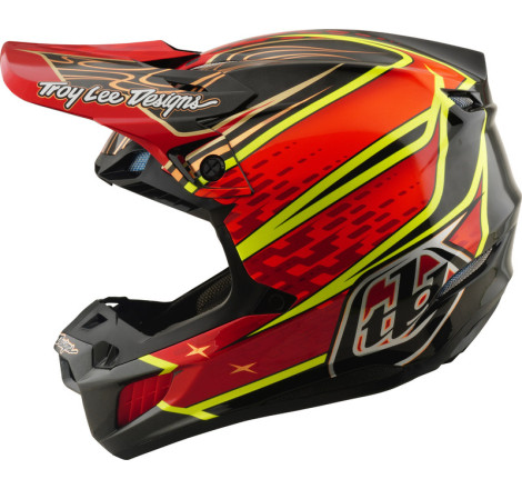 Casque TROY LEE DESIGNS SE5 Carbon MIPS – Wings rouge, Taille XXL