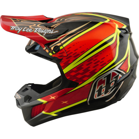 Casque TROY LEE DESIGNS SE5 Carbon MIPS – Wings rouge, Taille XXL