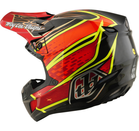 Casque TROY LEE DESIGNS SE5 Carbon MIPS – Wings rouge, Taille XXL
