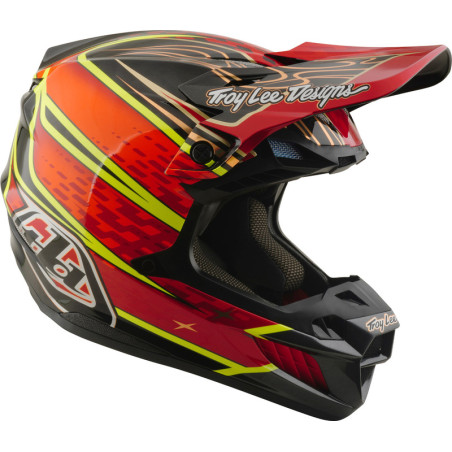Casque TROY LEE DESIGNS SE5 Carbon MIPS – Wings rouge, Taille XXL