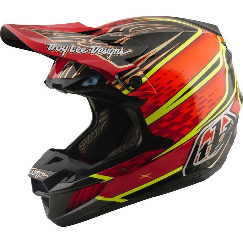 Casque TROY LEE DESIGNS SE5 Carbon MIPS – Wings rouge, Taille XS