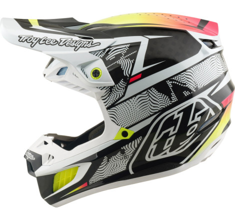Casque TROY LEE DESIGNS SE5 Carbon MIPS – Lined Up blanc, Taille S