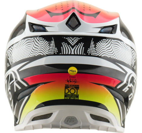 Casque TROY LEE DESIGNS SE5 Carbon MIPS – Lined Up blanc, Taille XL