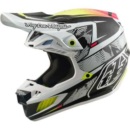 Casque TROY LEE DESIGNS SE5 Carbon MIPS – Lined Up blanc, Taille XS