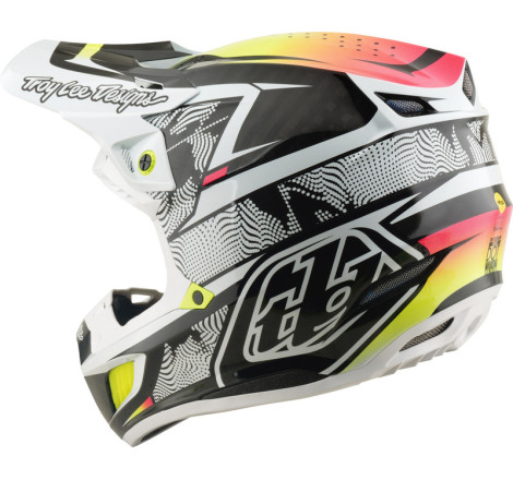 Casque TROY LEE DESIGNS SE5 Carbon MIPS – Lined Up blanc, Taille XS