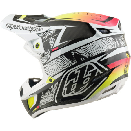 Casque TROY LEE DESIGNS SE5 Carbon MIPS – Lined Up blanc, Taille XS