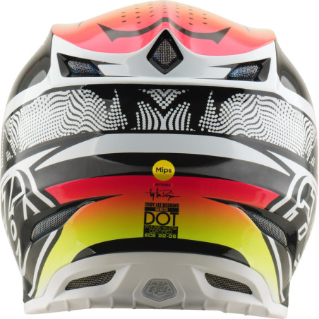 Casque TROY LEE DESIGNS SE5 Carbon MIPS – Lined Up blanc, Taille XS