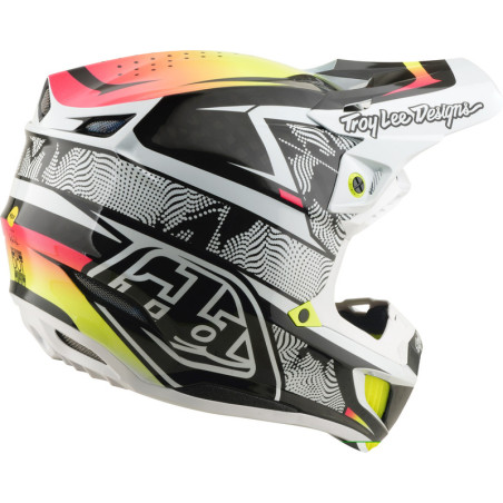 Casque TROY LEE DESIGNS SE5 Carbon MIPS – Lined Up blanc, Taille XS